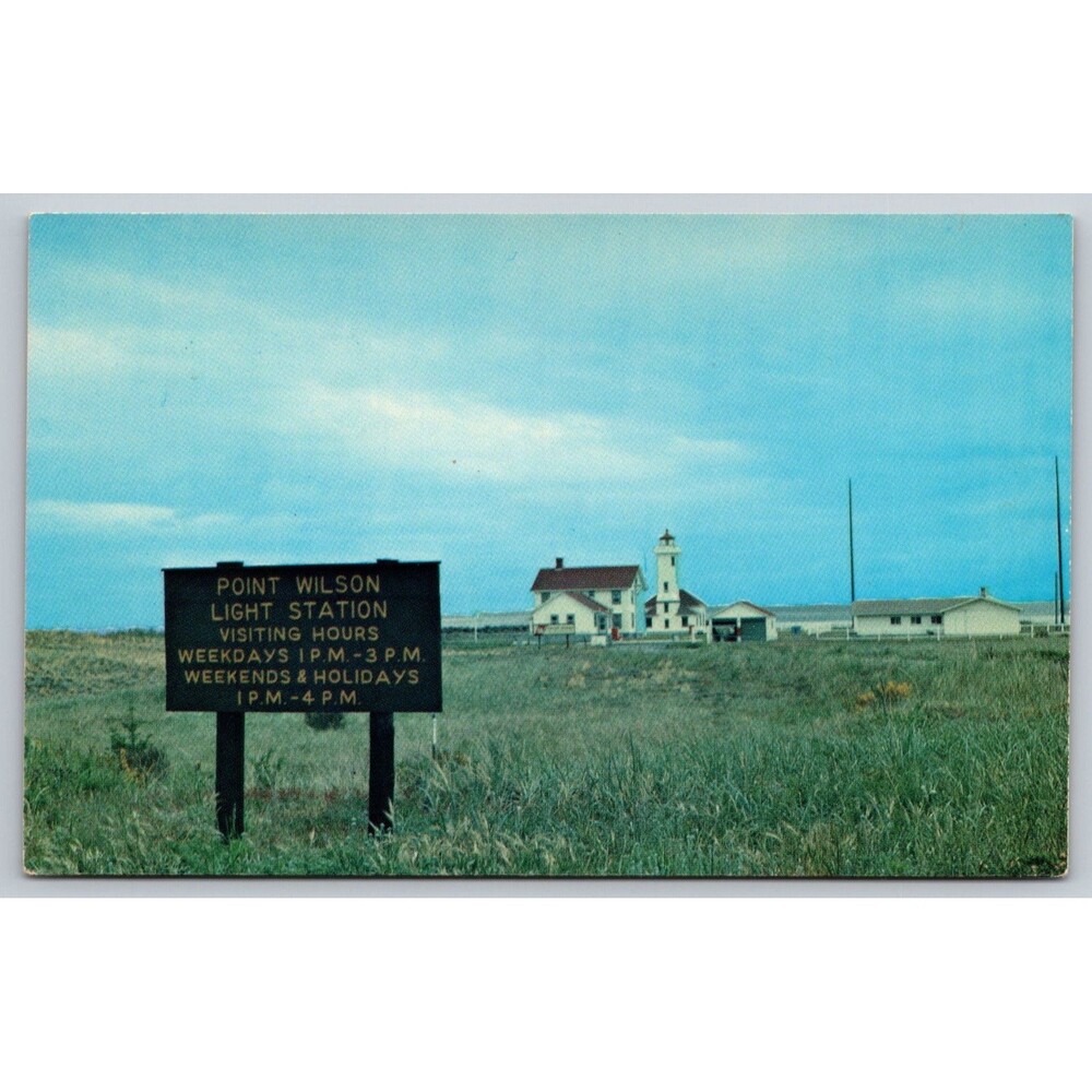 Vintage Postcard Washington Pt. Townsend Point Wilson Lighthouse Olympic c1970s